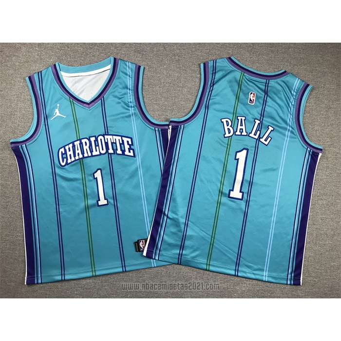Camiseta Nino Charlotte Hornets LaMelo Ball #1 Classic 2023-24 Verde